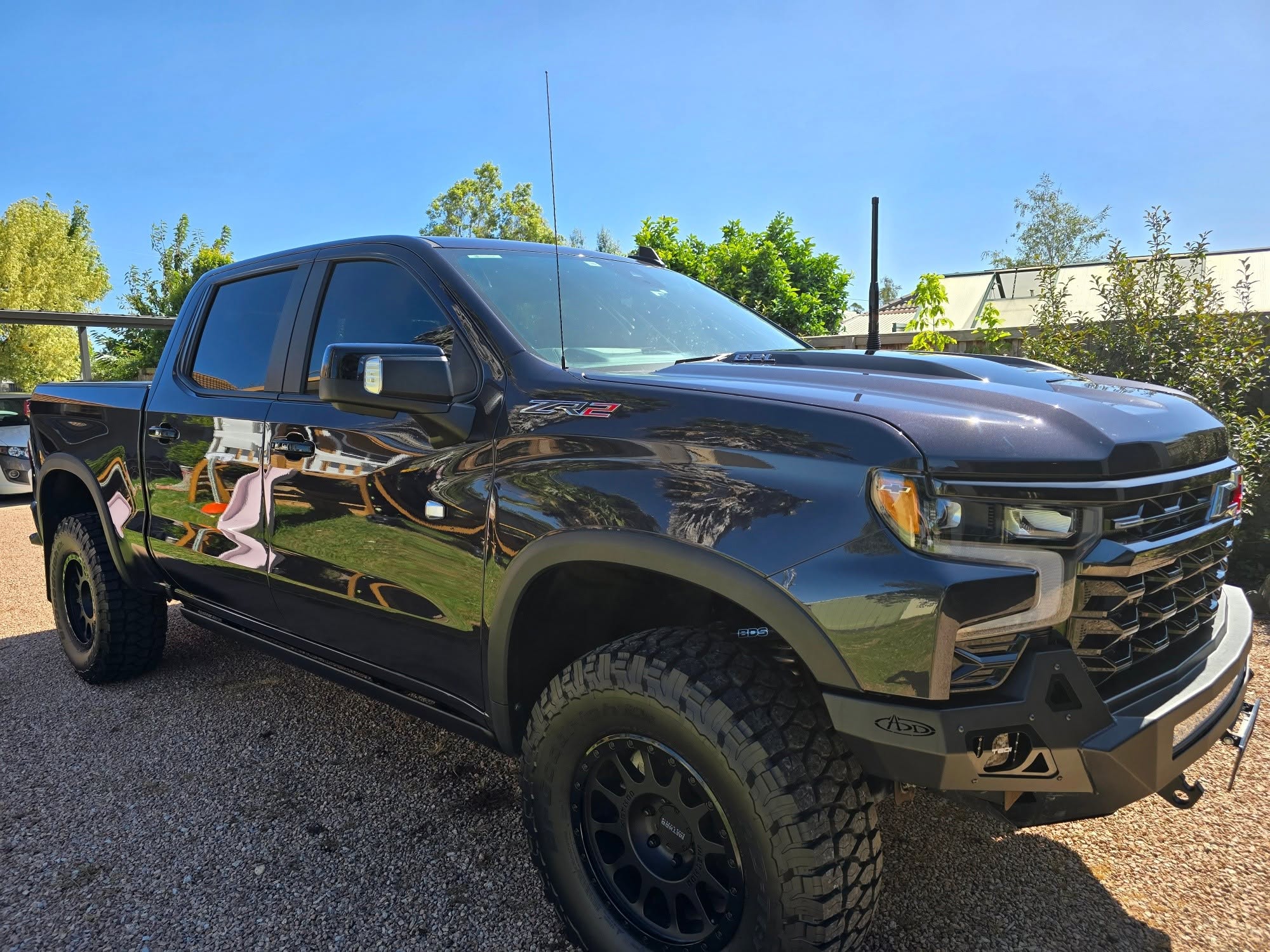 Chevrolet Silverado ZR2 side profile, deep wet gloss